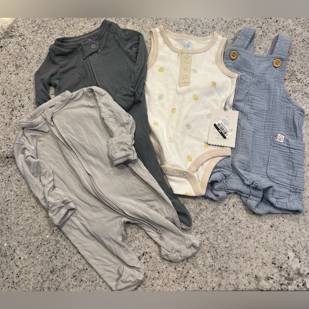 Baby boy bundle romper bodysuit zip footies newborn-3 months